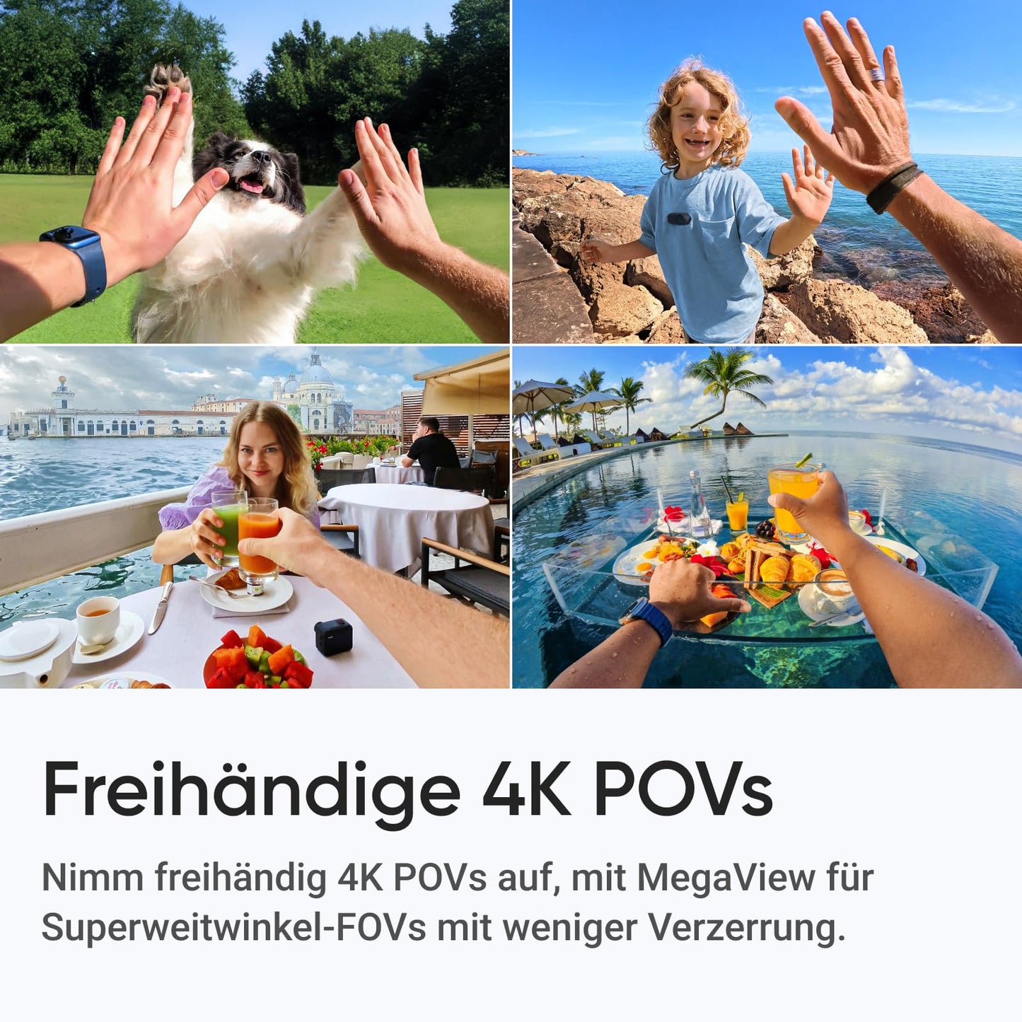 Insta360 GO 3S 128 GB - Tragbare 4K Mini-Kamera, Freihand-POVs, Überall anbringbar, Stabilisierung, 140 min Akku, 10 m wasserdicht, KI-Bearbeitung, Apple Find My, Schwarz, für Vlogs, Reisen, Outdoor