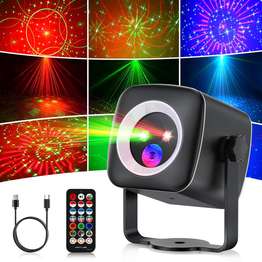 Gobikey Discokugel, Musikgesteuert Discolicht Partylicht 60 Verschiedene Muster Strobe-Effekt Partylicht Mit Fernbedienung und 2M USB Kabel für Familie Die Party Fest Der Klub Geburtstag Hochzeit