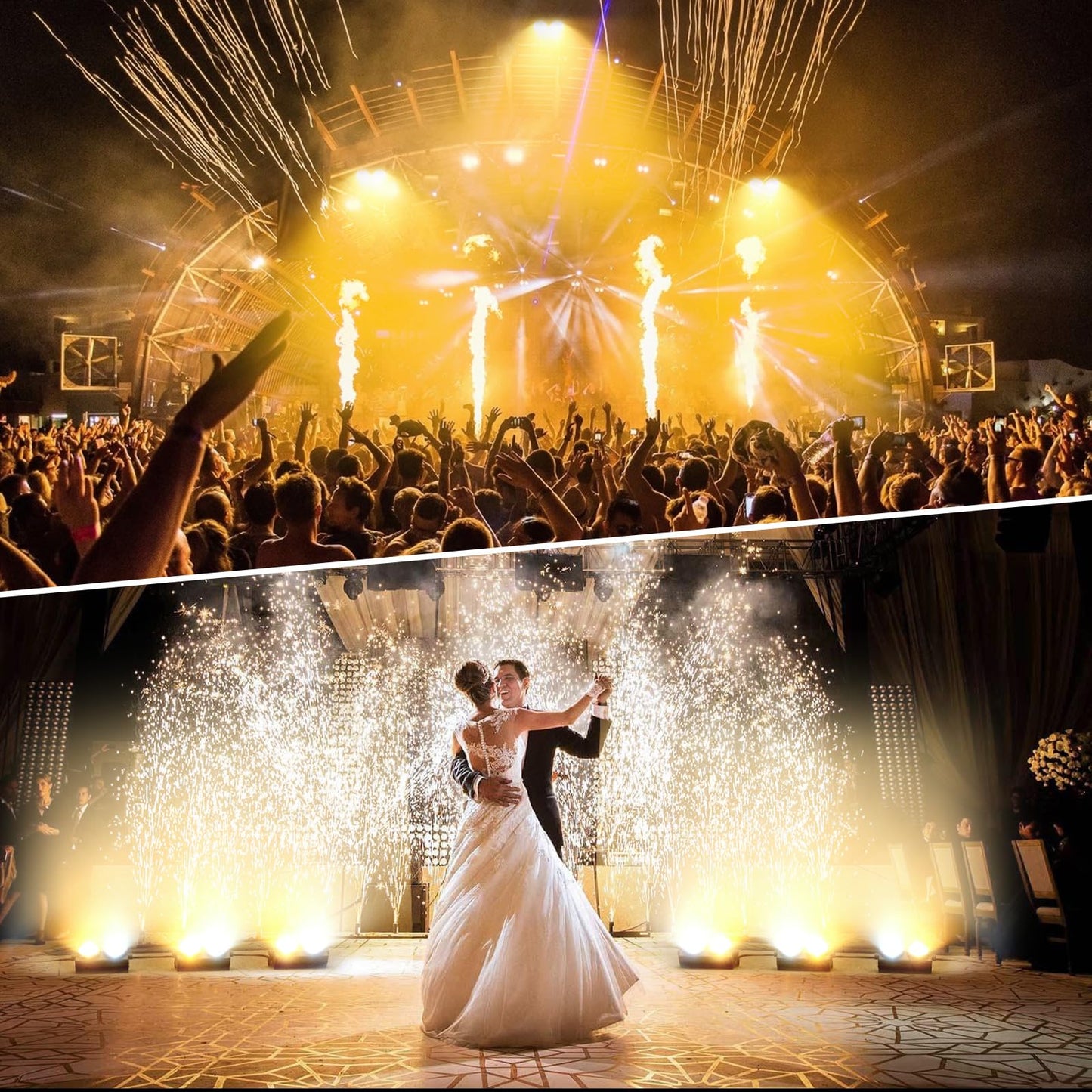 ZonQoonz 200W COB LED Par, Theater Scheinwerfer 2 in 1 kalt Warmweiß Lichteffekte mit COB Stroboskop für Kirche, Disco Hochzeit Publikums Beleuchtung Party Halloween Weihnachten