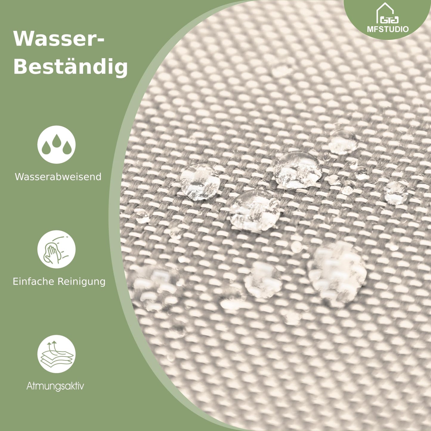 MFSTUDIO Rattan Gartenmöbel Set, Balkonmöbel, Rechteckiger Gartentisch mit Stühlen Terassenmöbel mit 4cm Schirmloch, Terassenmöbel Außen für Garten, Beige Kissen, Dunkelbraun