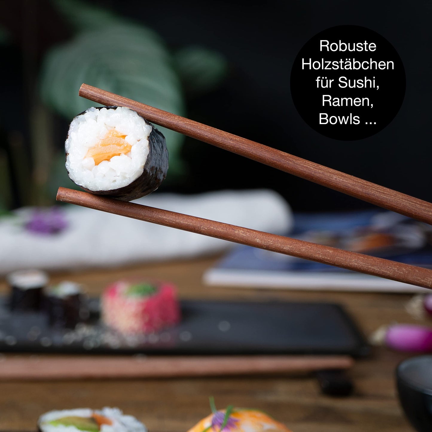 Moritz & Moritz VIDA 10-tlg. Sushi Geschirr Set für 2 Personen - Sushi Servierset mit 2x Sushi-Teller, Dip-Schälchen und Stäbchen