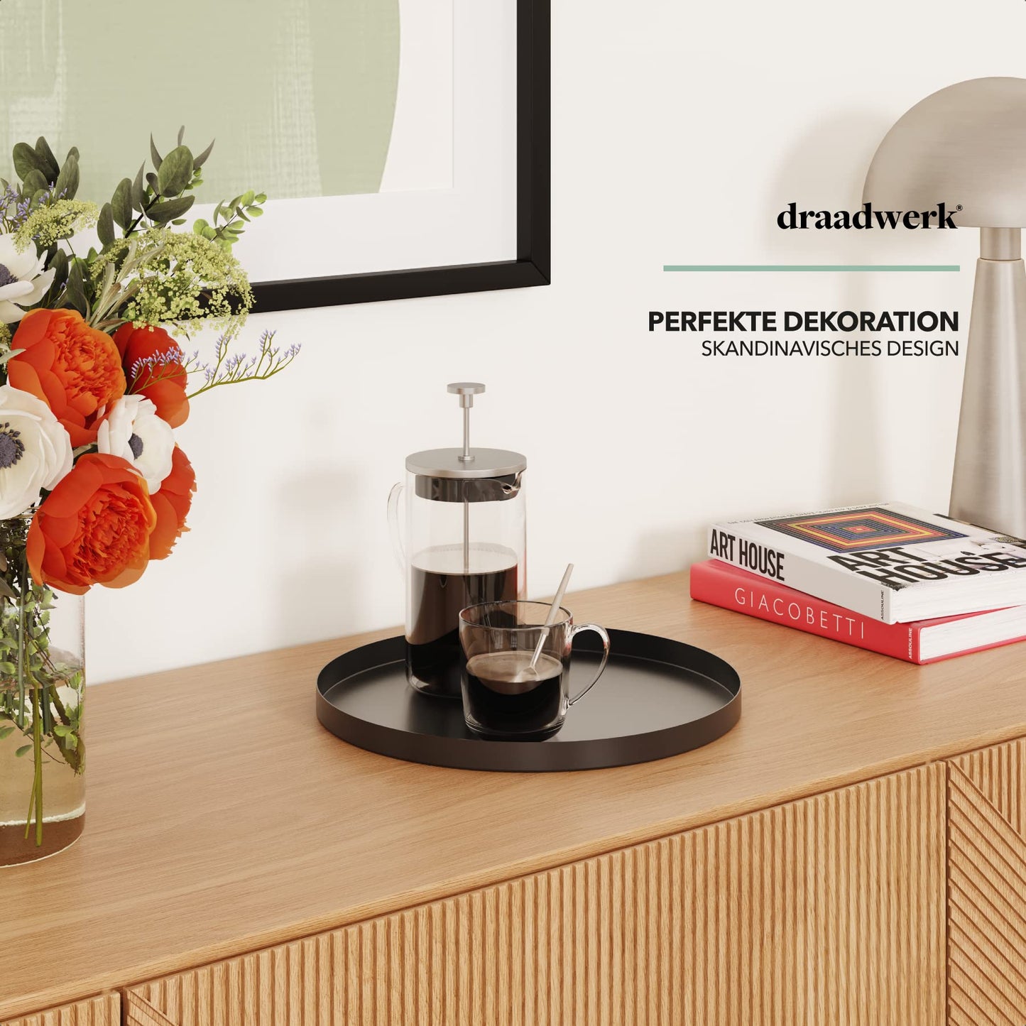 draadwerk® Deko Tablett Schwarz ø30cm
