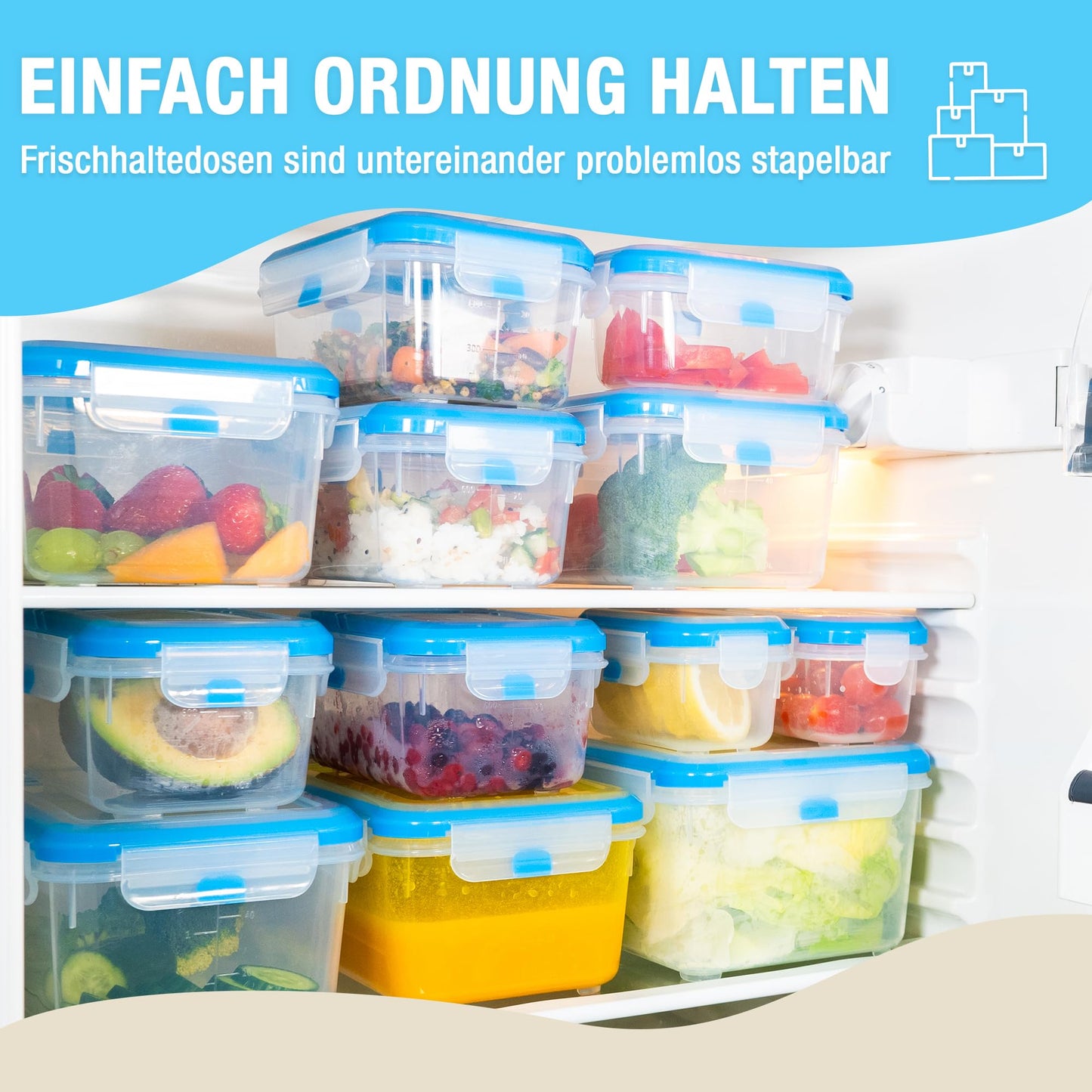 ATHLON TOOLS 4x 2L Frischhaltedosen-Set in Gastro-Qualität - 100% luftdicht und auslaufsicher -40 bis +100 Grad - für alle Lebensmittel - BPA-frei - Vorratsdosen für Kühlschrank [MADE IN EU]