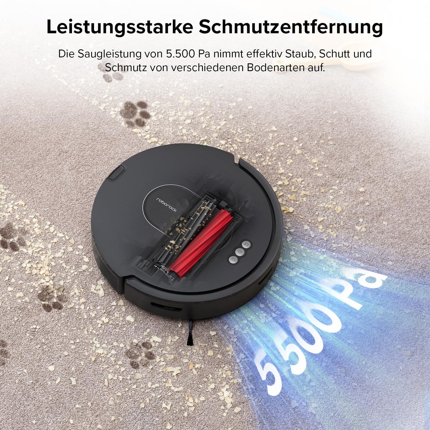 roborock Q5 Max+ Saugroboter mit automatischer Staubentleerung, 5.500 Pa Saugleistung, DuoRoller-Bürste, bis zu 7 Wochen freihändige Reinigung, PreciSense LiDAR-Navigation, App&Sprachsteuerung,Schwarz