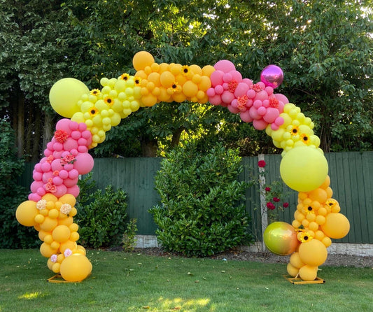 PILIN Ballonbogen Kit Metall Ballonbogen Stand Halbkreisbogen für Geburtstag, Party, Hochzeit Dekoration 2.7M GOLD
