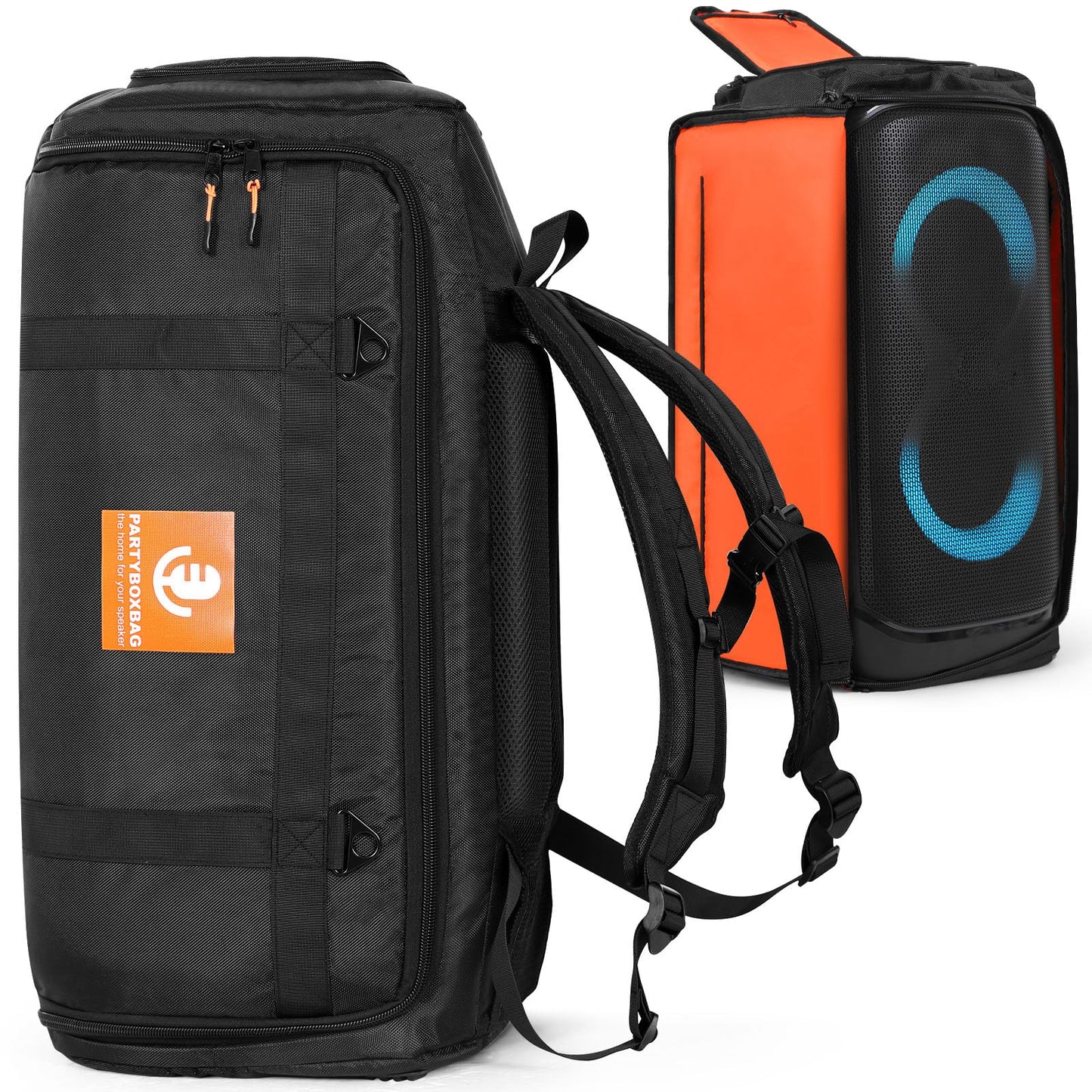 LICHIFIT Aufbewahrungstasche, tragbarer Reiserucksack für JBL PARTYBOX 320 Bluetooth-Lautsprecher, Schutzhülle, Hülle, Tragetasche, Schwarz , Kompakt
