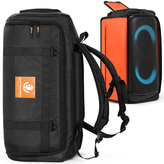 LICHIFIT Aufbewahrungstasche, tragbarer Reiserucksack für JBL PARTYBOX 320 Bluetooth-Lautsprecher, Schutzhülle, Hülle, Tragetasche, Schwarz , Kompakt