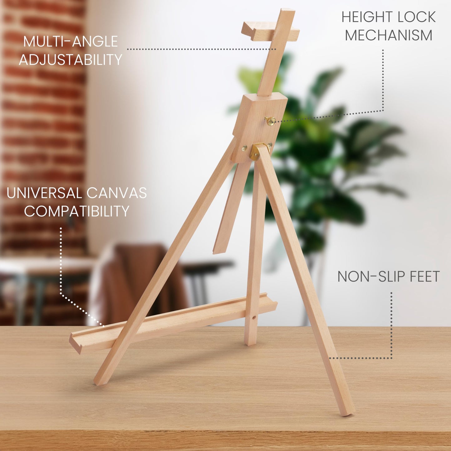 Belle Vous Tischstaffelei Verstellbar aus Holz A-Form - 83cm Buchenholz Staffelei Dreifuß Holzstaffelei, Tisch Staffelei Holzständer Stativ zum Zeichnen, Malen, Fotos Aufstellen, Kunst