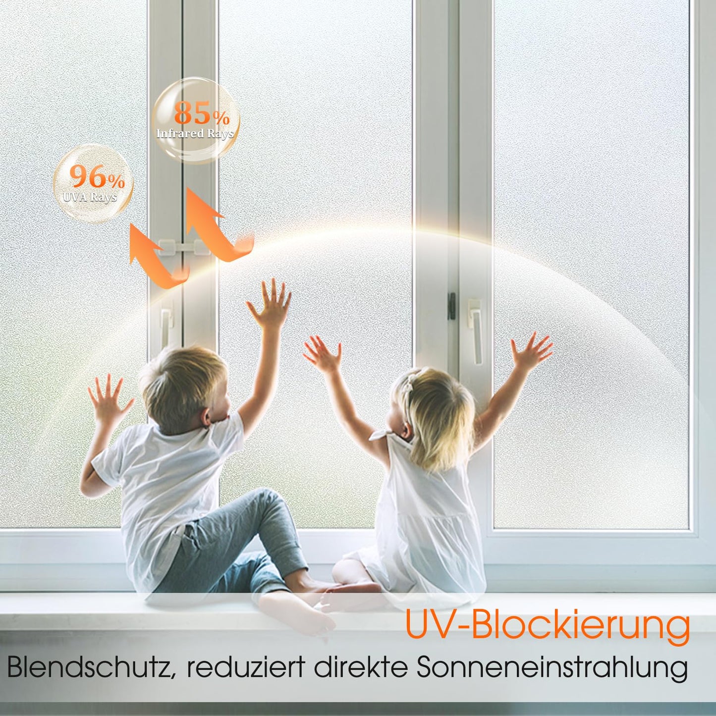 Lifetree Fensterfolie Blickdicht: Milchglasfolie Selbstklebend Fenster Sichtschutzfolie Blickdicht Anti-UV Statische Privatsphäre Haftend Glasfolie ohne Kleber Matt für Zuhause Büro 44.5 x 200cm