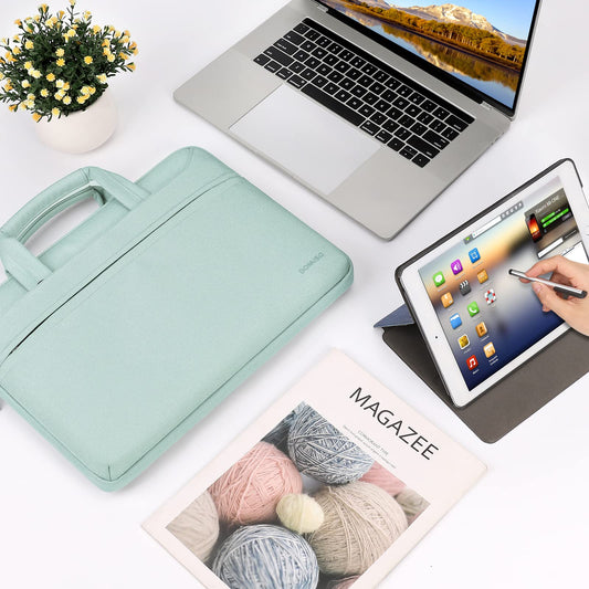DOMISO 17 Zoll Wasserdicht Laptop Tasche Aktentasche Schultertasche Notebooktasche Business für 17-17.3" Notebook/IdeaPad/17 ZBook Fury 17,3 G8/HP Envy/ASUS ROG/MSI GS73VR Stealth Pro,Minzgrün
