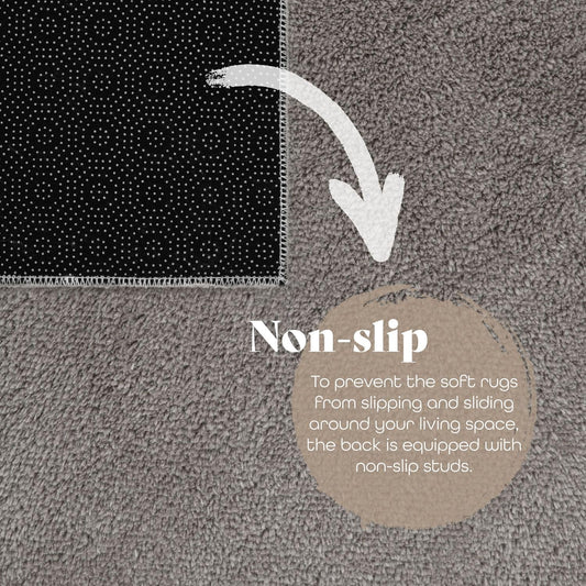TT Home Teppich Wohnzimmer Kurzflor Anti-Rutsch Rückseite Einfarbiges Design Waschbar, Farbe: Grau, Größe:140x200 cm