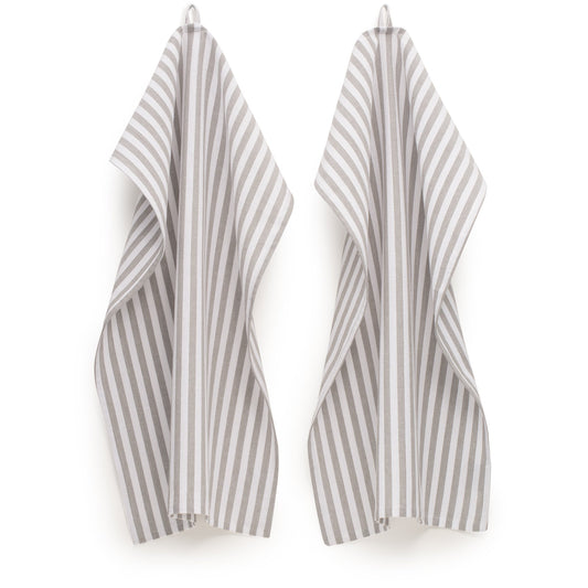 FILU Geschirrhandtücher 4er Pack Grau/Weiß gestreift (Farbe und Design wählbar) 45 x 70 cm - hochwertige Küchenhandtücher/Geschirrtücher aus 100% Baumwolle