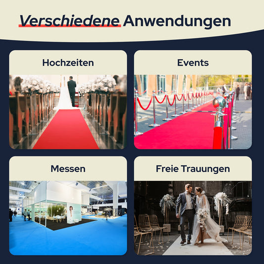 Primaflor Event- & Messeteppich Podium - Beige - 100x1000 cm– Robuster Flachfilzteppich mit Rutschfester, schalldämmender Oberfläche – ideal für den Messen, Ausstellungen & Events