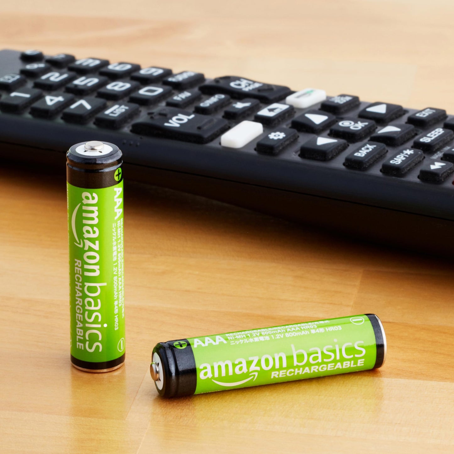 Amazon Basics AAA-Batterien, wiederaufladbar, 800 mAh, NiMh, vorgeladen, 12 Stück