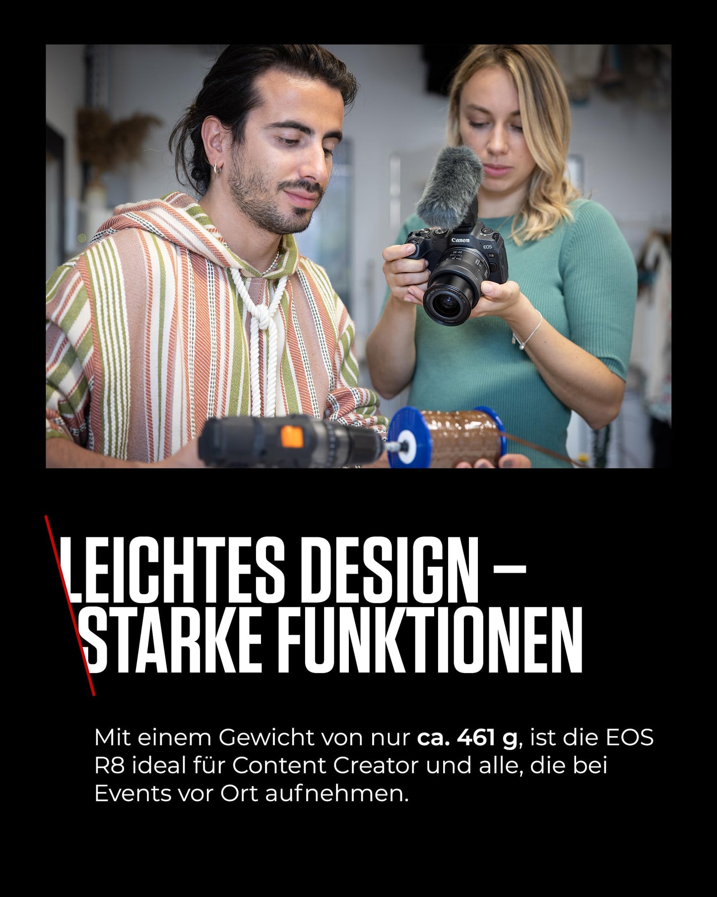 Canon EOS R8 Systemkamera + RF 24-50mm F4.5-6.3 is STM Objektiv - Spiegellose Vollformat Kamera (Digitalkamera mit Autofokus und Motiverkennung für Augen Tiere Fahrzeuge, 4k Videokamera, WiFi)