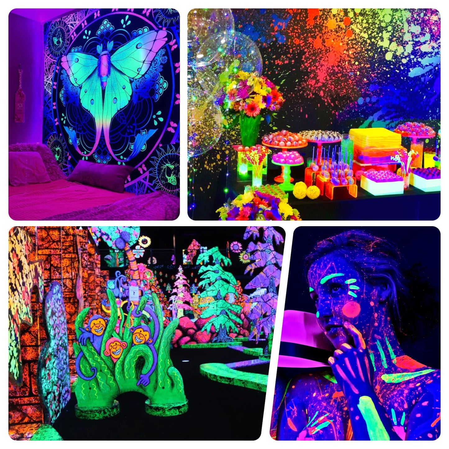 GGTU 100W Schwarzlicht, UV Schwarzlichtlampe und schwarzlicht strahler, IP66 Wasserdicht, Für Halloween Dekorationen, Weihnachten,Schwarzlicht led, Körperbemalung, Neon Parteien (1 stücke)