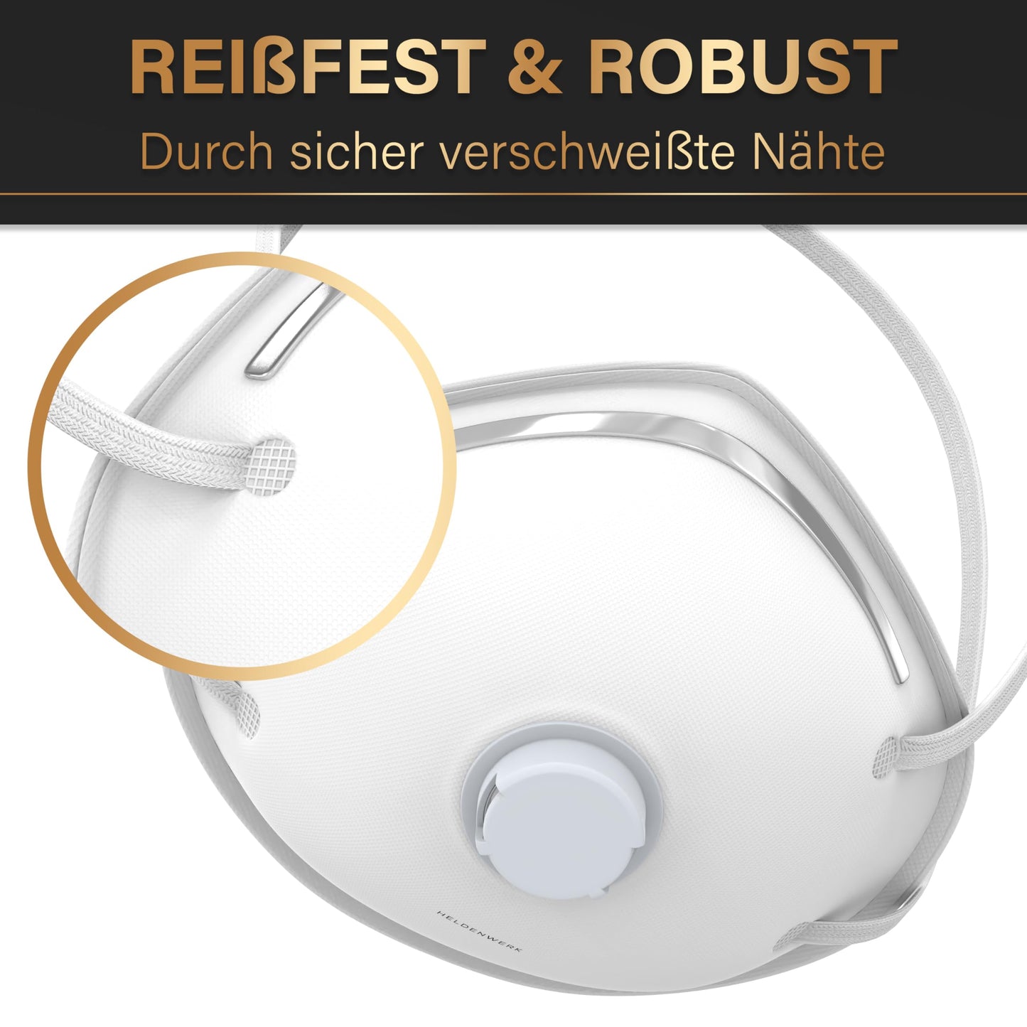 HELDENWERK Atemschutzmaske im 5er, 10er oder 20er Set - Atemmaske - Perfekt anpassbare FFP1 Mundschutz Maske - Feinstaubmaske, Staubschutzmaske für Schleifen etc