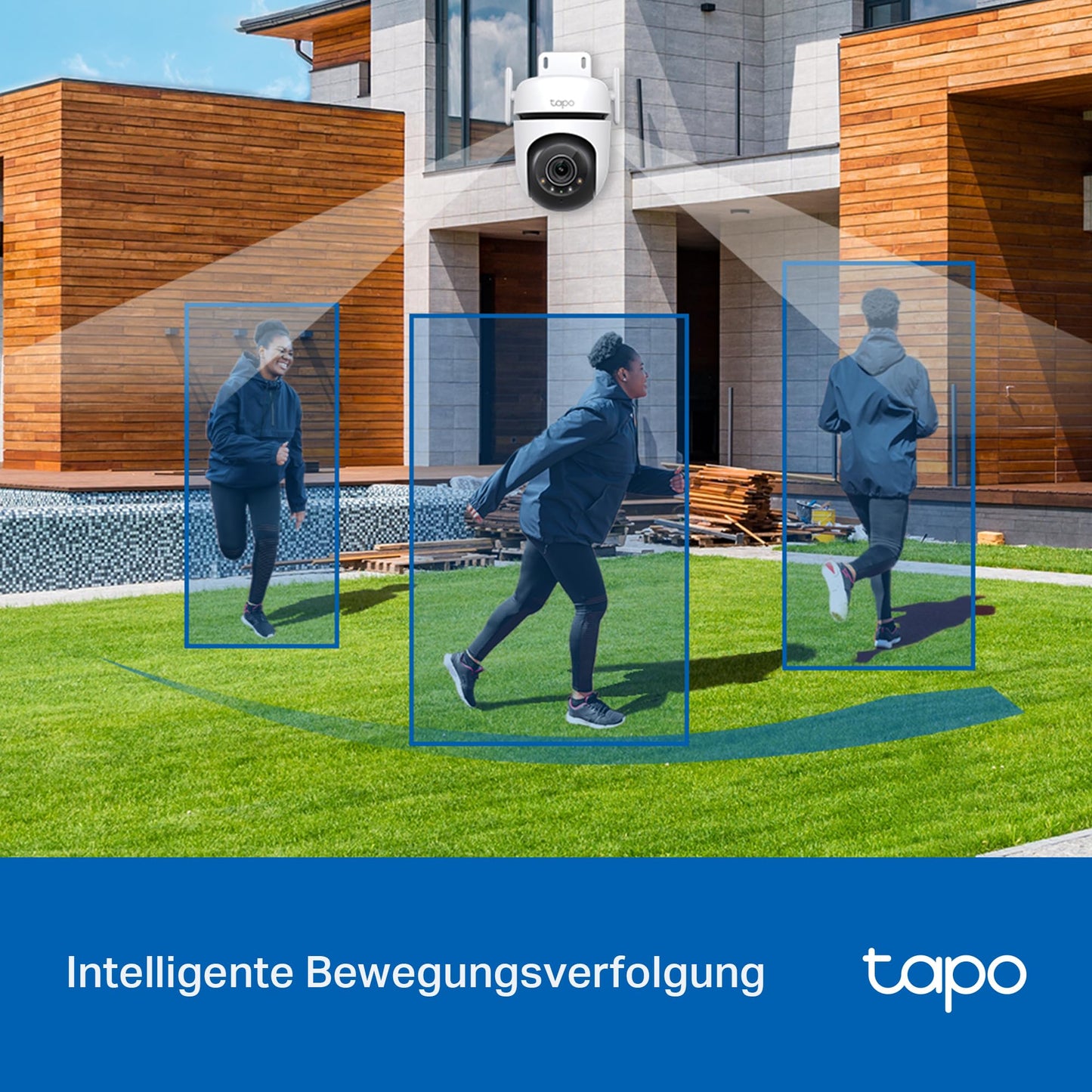 TP-Link Tapo C520WS Überwachungskamera Außen, Starlight Farbe Nachtsicht,360° Kamera , 2K 4MP, 2 leistungsstarke Antennen,IP66 wetterfest, Sicherer lokaler&Cloud-Speicher, AI-Erkennung, APP