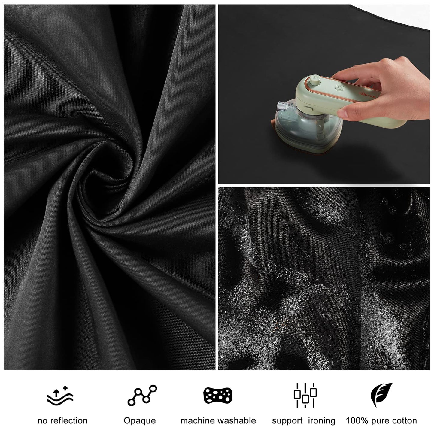 Miorkly 1,8×2,8m Schwarz Fotohintergrund,Verdicken Blackscreen Background, Faltbare Black Rollup Stoff Foto Hintergrund,für Fotowand Fotostudio Fotografie Hintergrundsystem(6 Clip,1 Tasche)