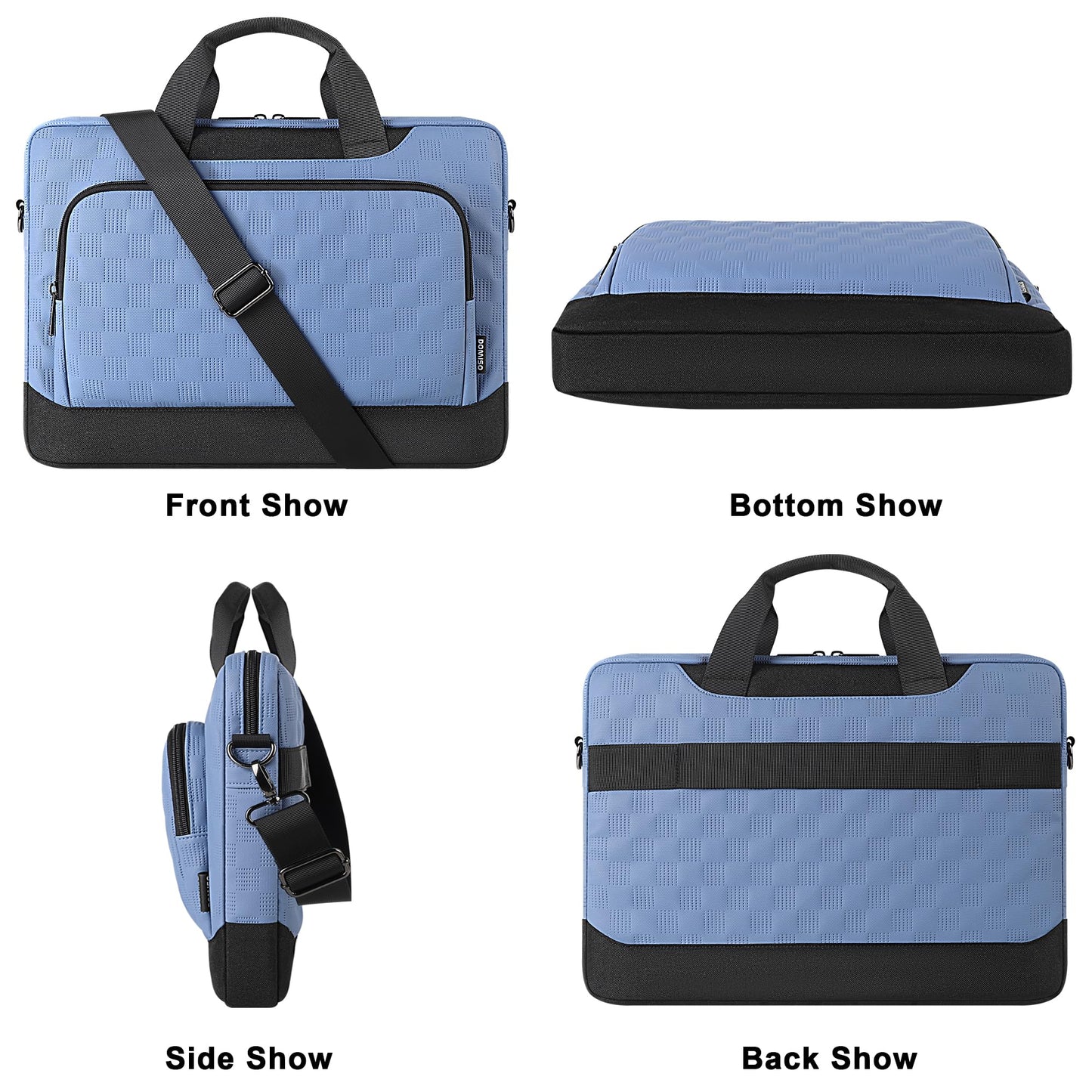 DOMISO 17 Zoll Laptop Tasche 17,3 Zoll Laptop Aktenkoffer wasserdicht 17 Zoll Laptop Tasche für Männer Frauen Business Büromaschine Arbeit Computertasche 17 Zoll einstellbar Messenger Bag, Blau