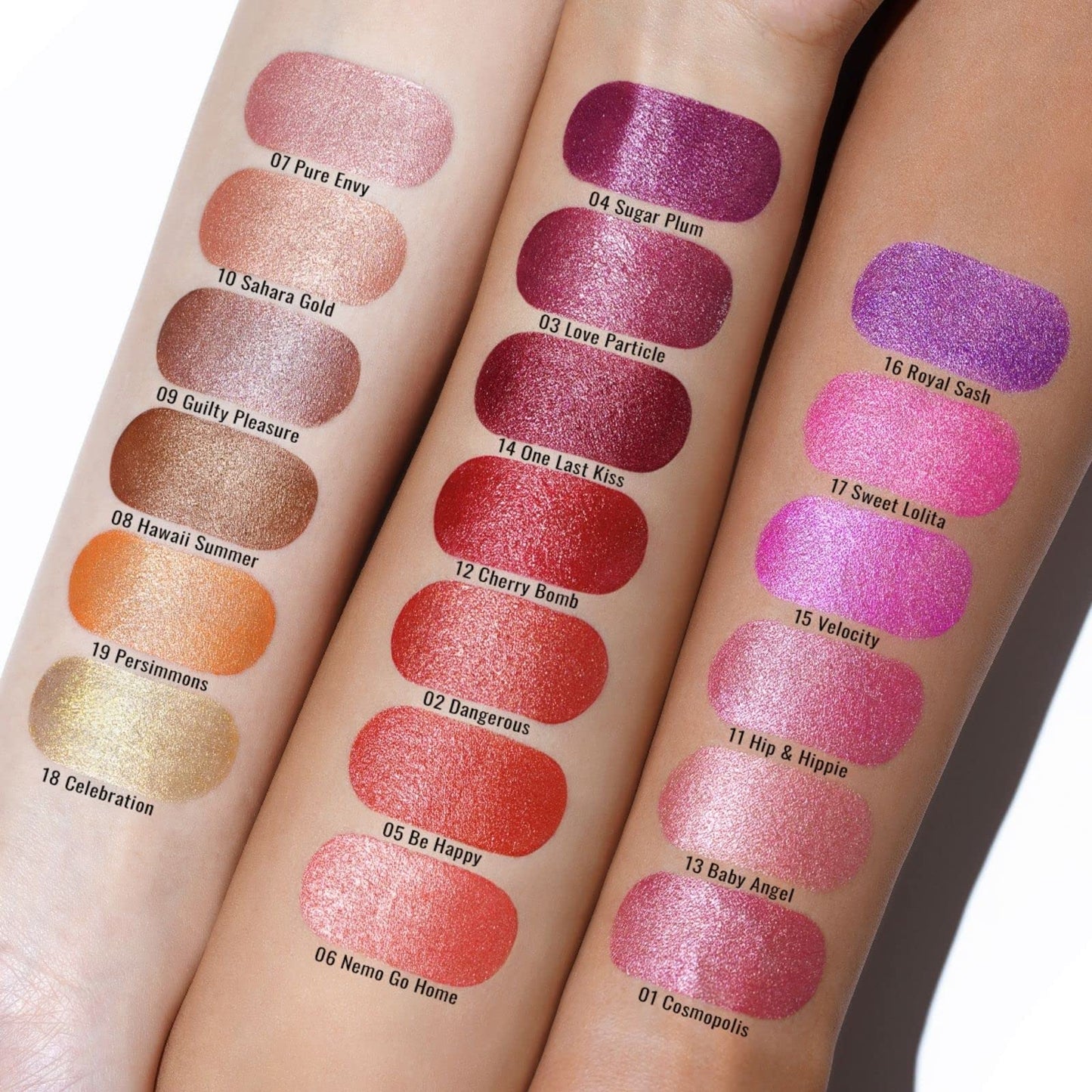 OULAC Lippenstift Metallic Glanz Finish, Rot Farbtöne, Hochpigmentierter, Kein Körniges Gefühl, Langlebig, Feuchtigkeitsspendende Formel, Vegan, 4.3g, (03) Love Particle