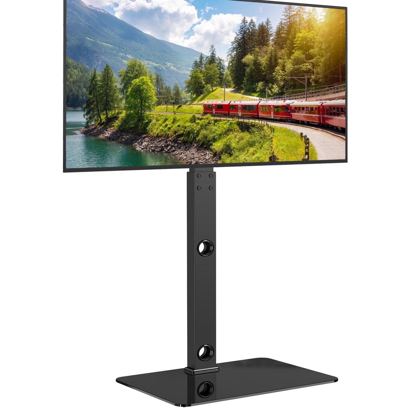 BONTEC TV Ständer Standfuß Fernsehstand für 30-70 Zoll Flach & Curved Fernseher bis zu 40 kg, Schwenkbar & Höhenverstellbar, TV Bodenständer Hoher, Max. VESA 600 x 400 mm