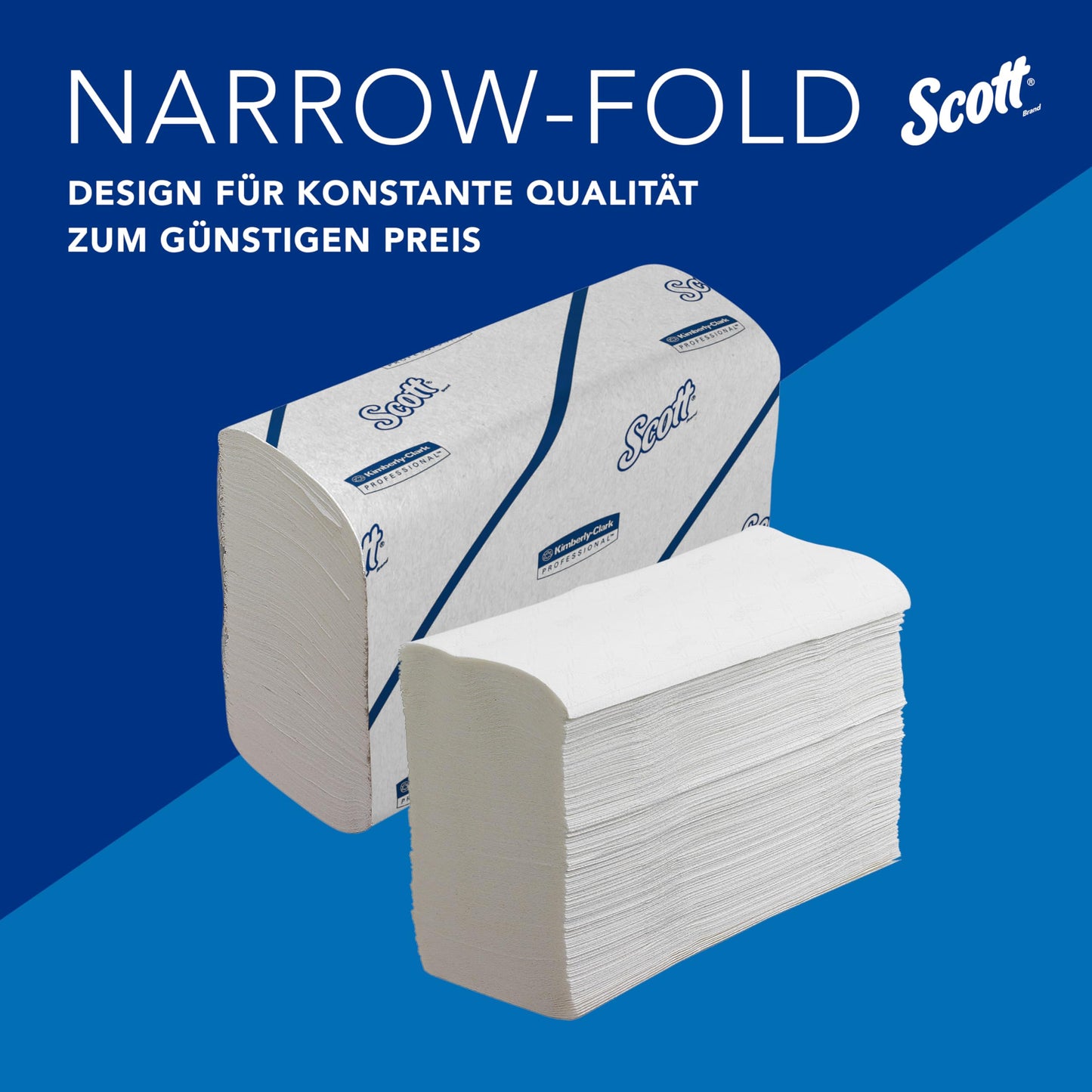 Scott Essential Papierhandtücher 6636 – Handtuchpapier mit Narrowfold, weiße Papierhandtücher, 12 Clips x 220 (insges. 2.640)