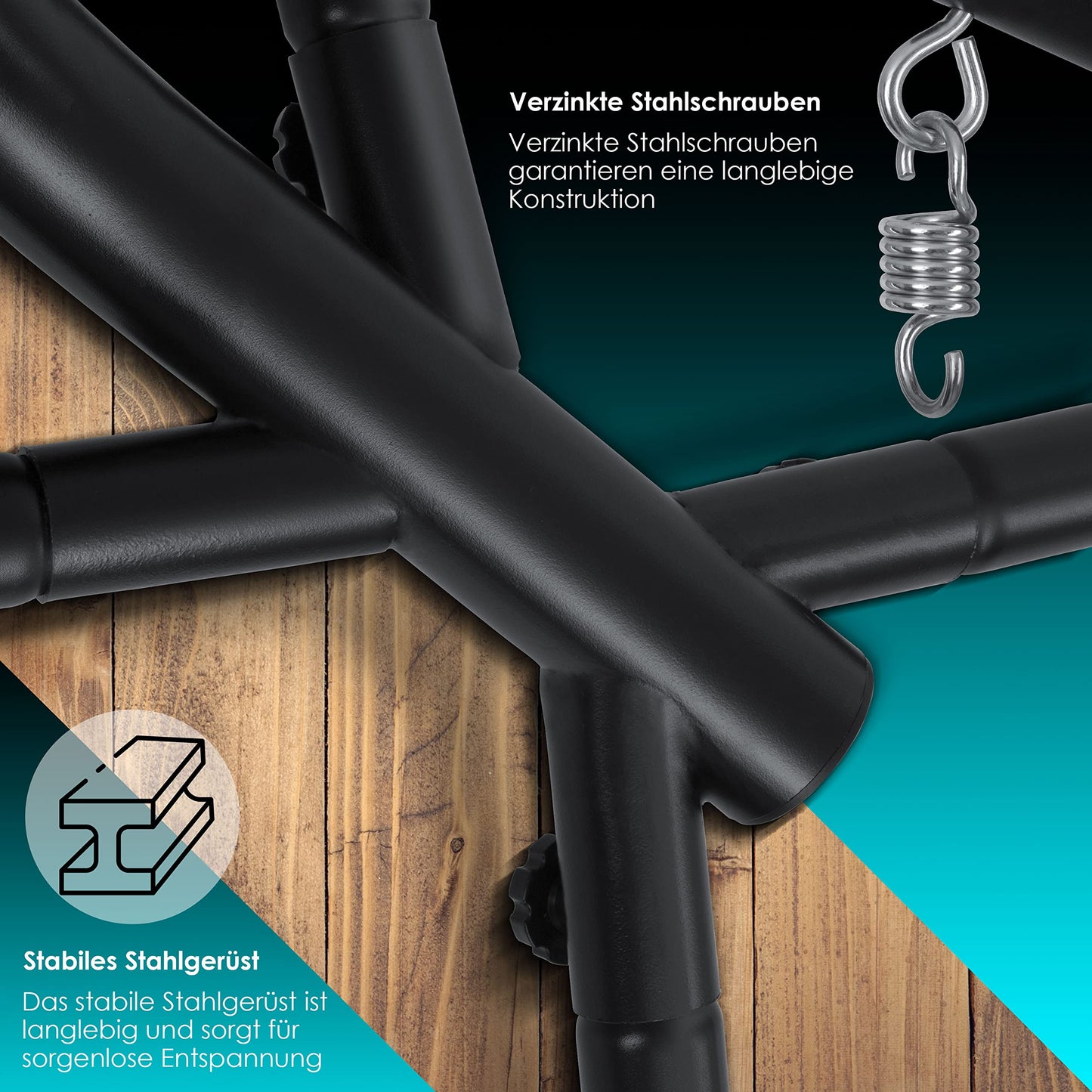 KESSER® Luxe Hängesessel mit Gestell + weicher Sitzkissen, Seitenpolsterung, Sitz- und Rückenkissen Hängekorb Indoor & Outdoor, Garten Schaukel Korb Hängestuhl Stabiler Standfuß, max. 150 kg Grau