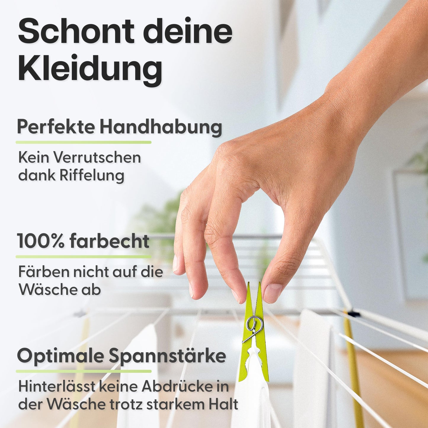 Luna® Wäscheklammern Plastik 50 Stück - Wäscheklammer aus recycelten UV beständigen Kunststoff - Wäscheklammern ohne Abdruck - 100% Farbecht - Wäscheklammern stabil mit Box - Made in Austria