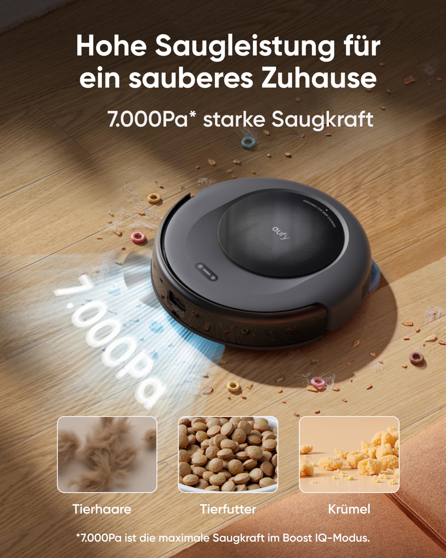 eufy Saugroboter Omni C20 mit All-in-One-Station,Auto-Entleerung, Auto-Wasch- und Trocknungsfunktion, 7.000Pa, 8,5cm Ultraflaches Design, Staubsauger Roboter mit Wischfunktion,Kindersicherung