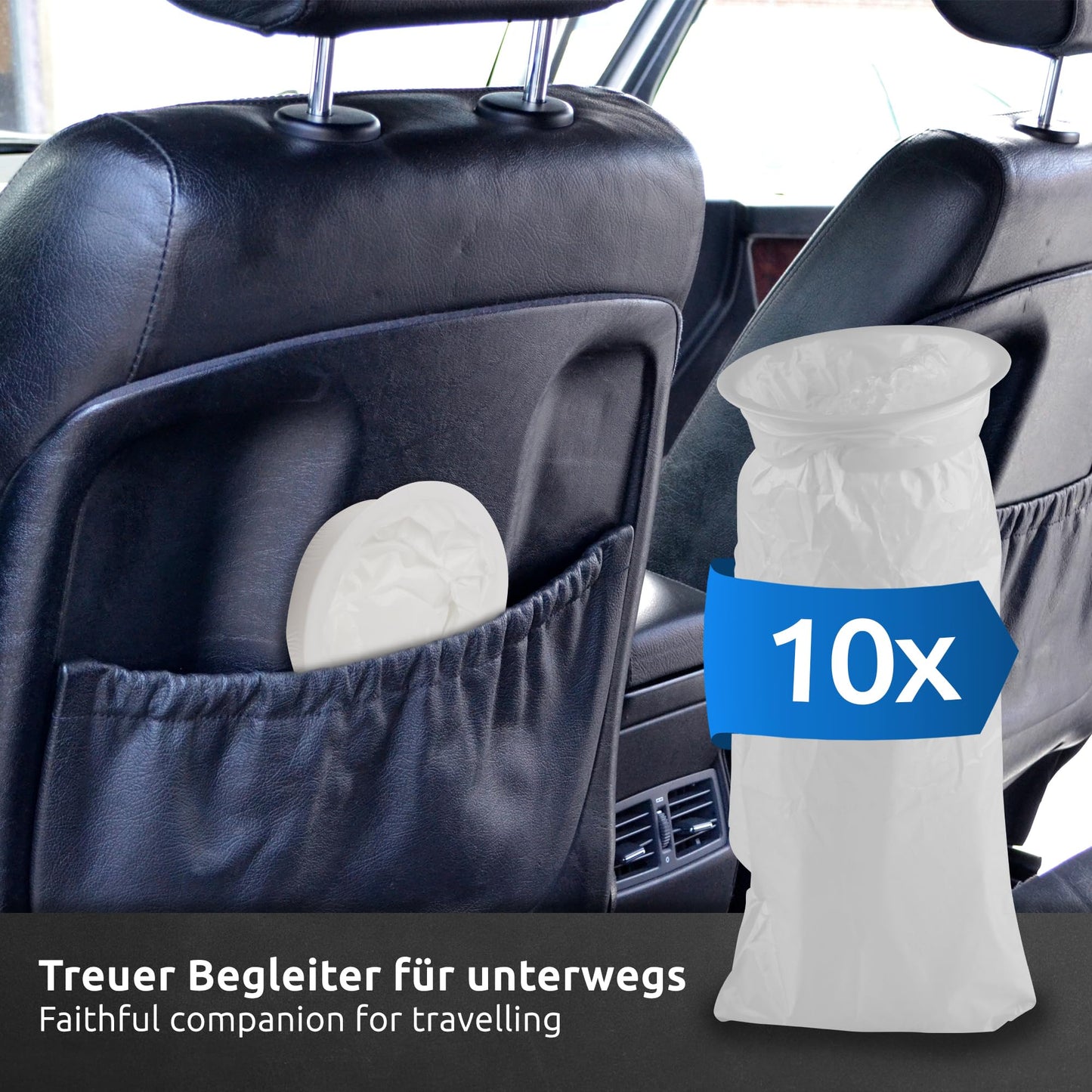 ECENCE Spuckbeutel mit Ring 10 Stück, Kotztüte blickdicht, Brechbeutel Auto, Brechtüte Reise, Spucktüte Flugzeug, hohes Fassungsvermögen, leicht verschließbar