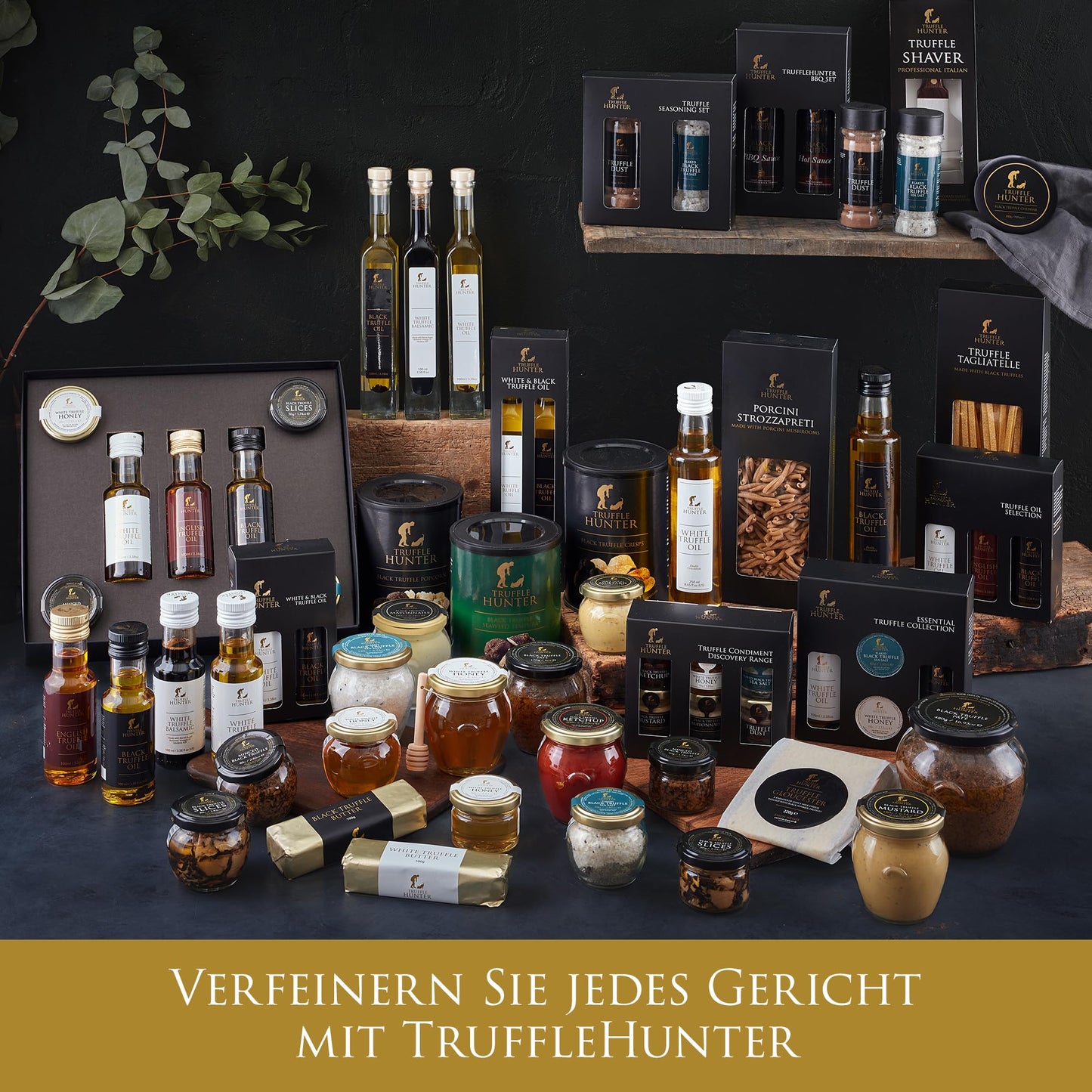 TruffleHunter – Trüffelöl-Set mit englischen, schwarzen und weißen Trüffeln – Natives Olivenöl extra & Kaltgepresstes Rapsöl – 100 ml x 3