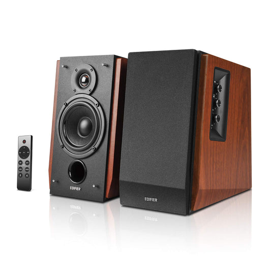 Edifier R1700BTs Aktive Lautsprecher - Bluetooth v5.0, 2.0 Drahtlose Nahfeld Studio - 66w RMS mit Subwoofer Ausgang - Holzgehäuse, Braun