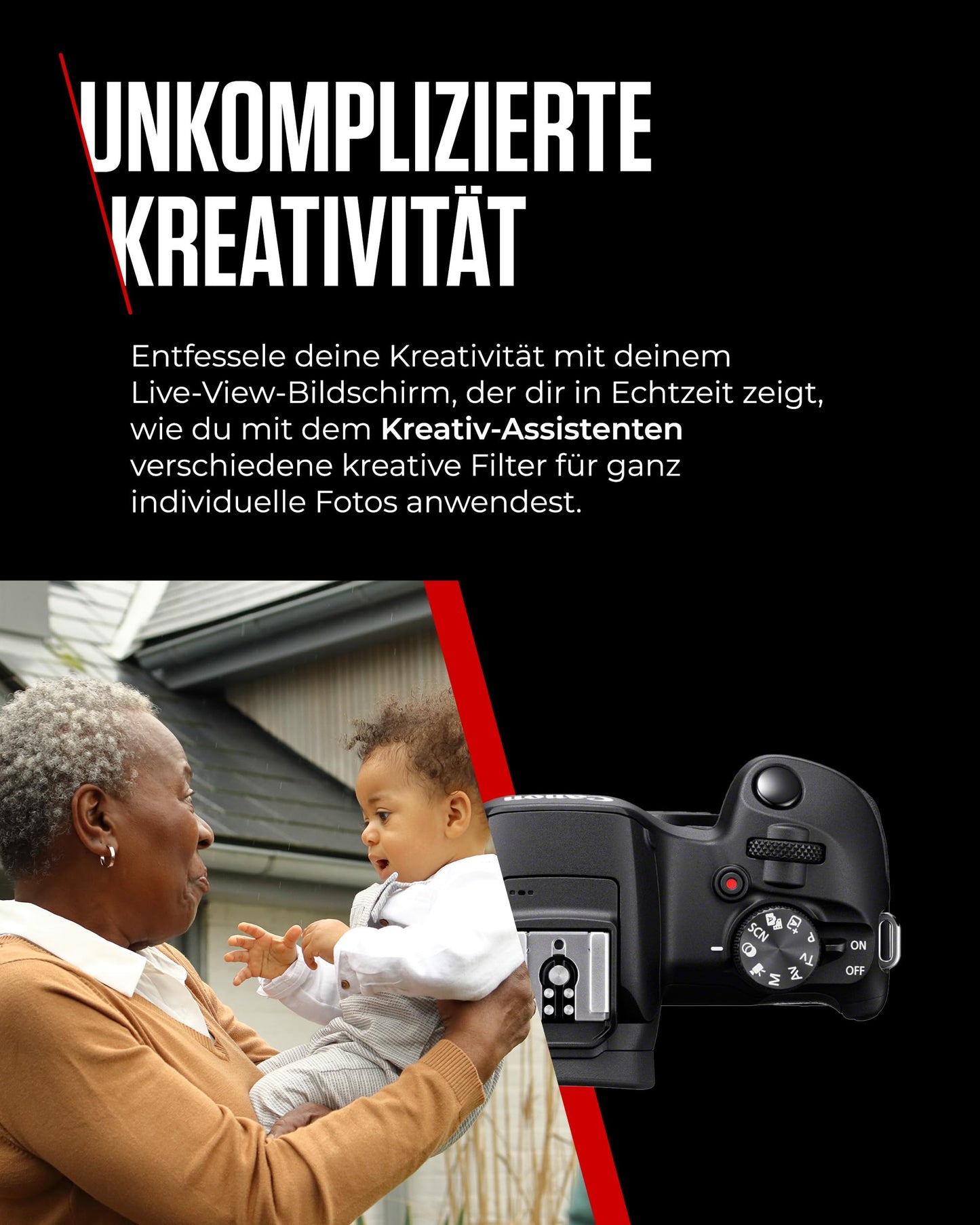 Canon EOS R100 Spiegellose Kamera + RF-S 18-45mm is STM Objektiv + RF-S 55-210mm is STM Objektiv (Kompaktkamera, 4k Videokamera, Digitalkamera mit Autofokus und Motiverkennung)
