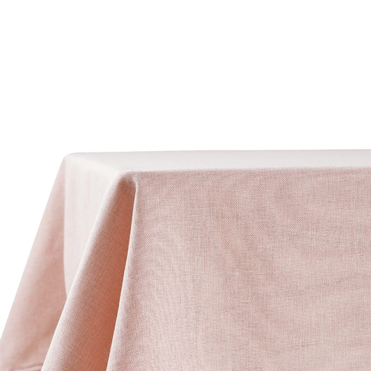 Decomira Tischdecke wasserabweisend Leinen-Optik - Fleckschutz, abwaschbar - Garten-Tischdecke Outdoor, Tischtuch Esstisch - Rosa - 130x280 cm