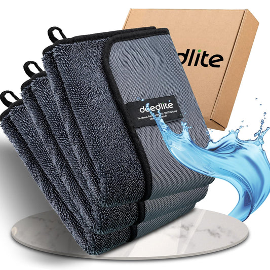 Deedlite Shiny Bath XXL Trockentuch, Fast Dry Trockentuch, Mikrofasertücher, Shiny Bath Wipes Tücher Original, Premium Trockentuch für Duschkabine, Auto, Haushalt, Camping (40x60cm, 3 Stück)