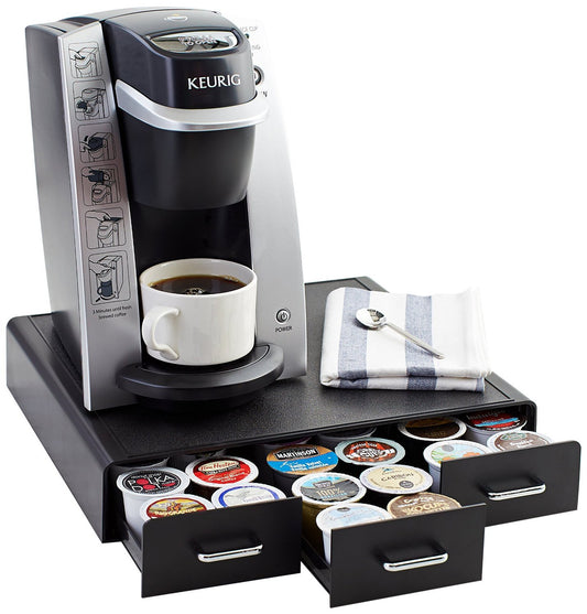 Amazon Basics Aufbewahrungsschubladen für 36 Kaffeekapseln, schwarz
