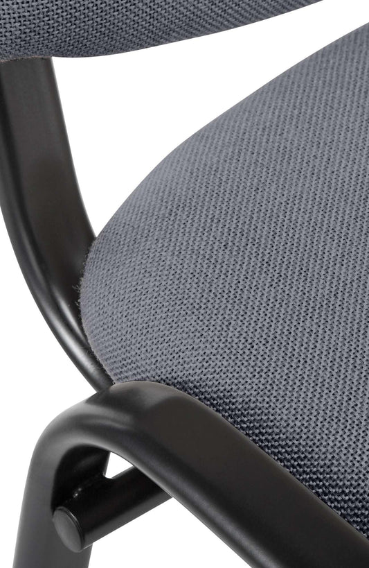 CLP Stapelstuhl Ken I Konferenzstuhl Mit Stoff-Bezug I Schwarzes Metallgestell, Farbe:grau