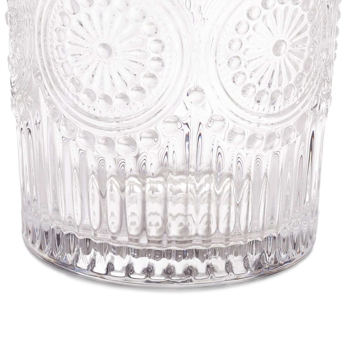Relaxdays Trinkgläser, 4er Set, 300 ml, Vintage Gläser Wasser, Saft, Limo, spülmaschinenfest, Wassergläser, transparent, 10 x 8 cm