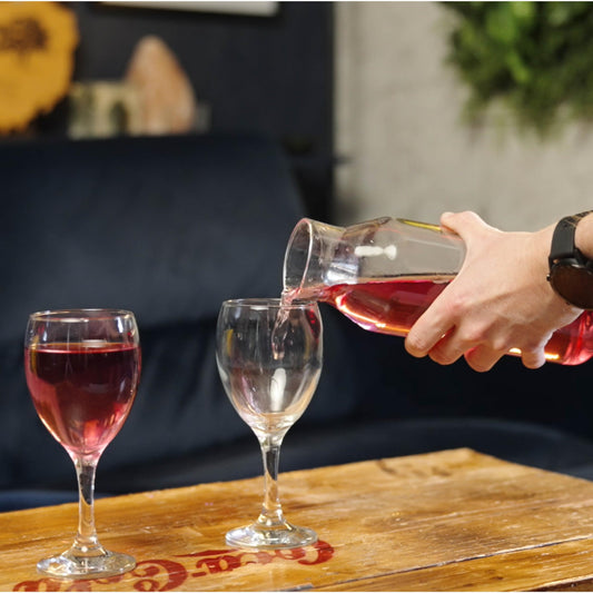 HEFTMAN 2er Set Glaskaraffe 1 Liter - Klarglasflasche für Heiße und Kalte Getränke, Wasser Karaffe Gläser mit Korkdeckel, Nachfüllbare Weichspülerdosen mit Stopfen - 2 Stk