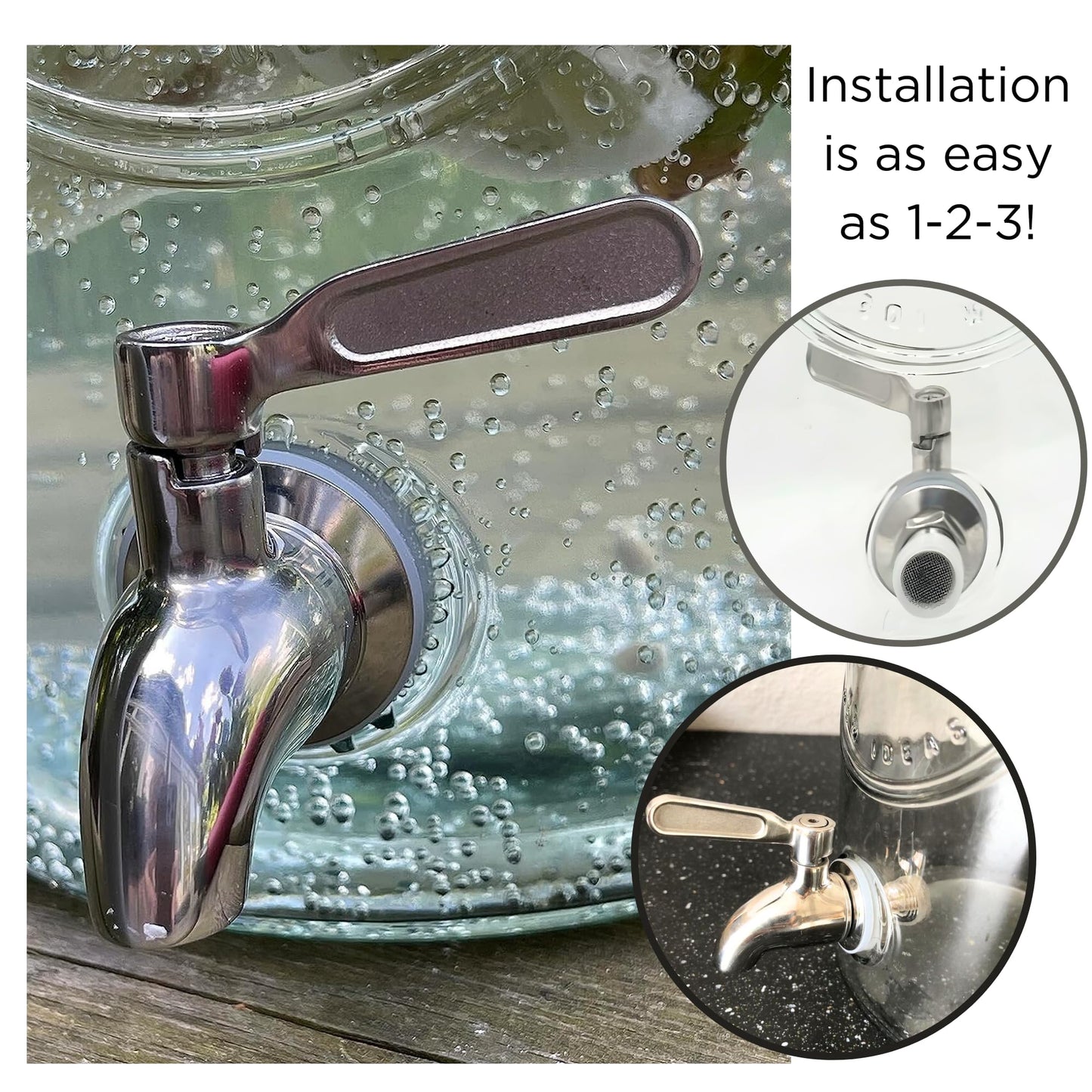 Smith's Mason Jars 5 Liter Getränke oder Wasserspender mit Edelstahl-Zapfenhahn, herausnehmbaren Netzfiltern und Metallständer | Ideal für Limonade, DIY Getränke, frisches Obst und Kräuter