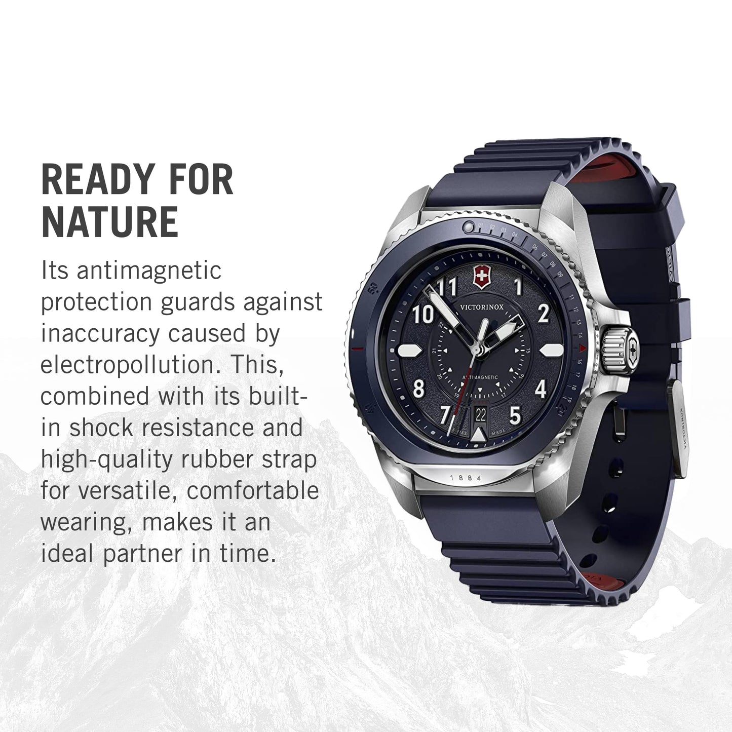 Victorinox Herren Armbanduhr Journey 1884 Ø 43 mm, Swiss Made, Analog Quarz, Wasserdicht bis 200 m, Leder-Armband, Schwarz/Braun