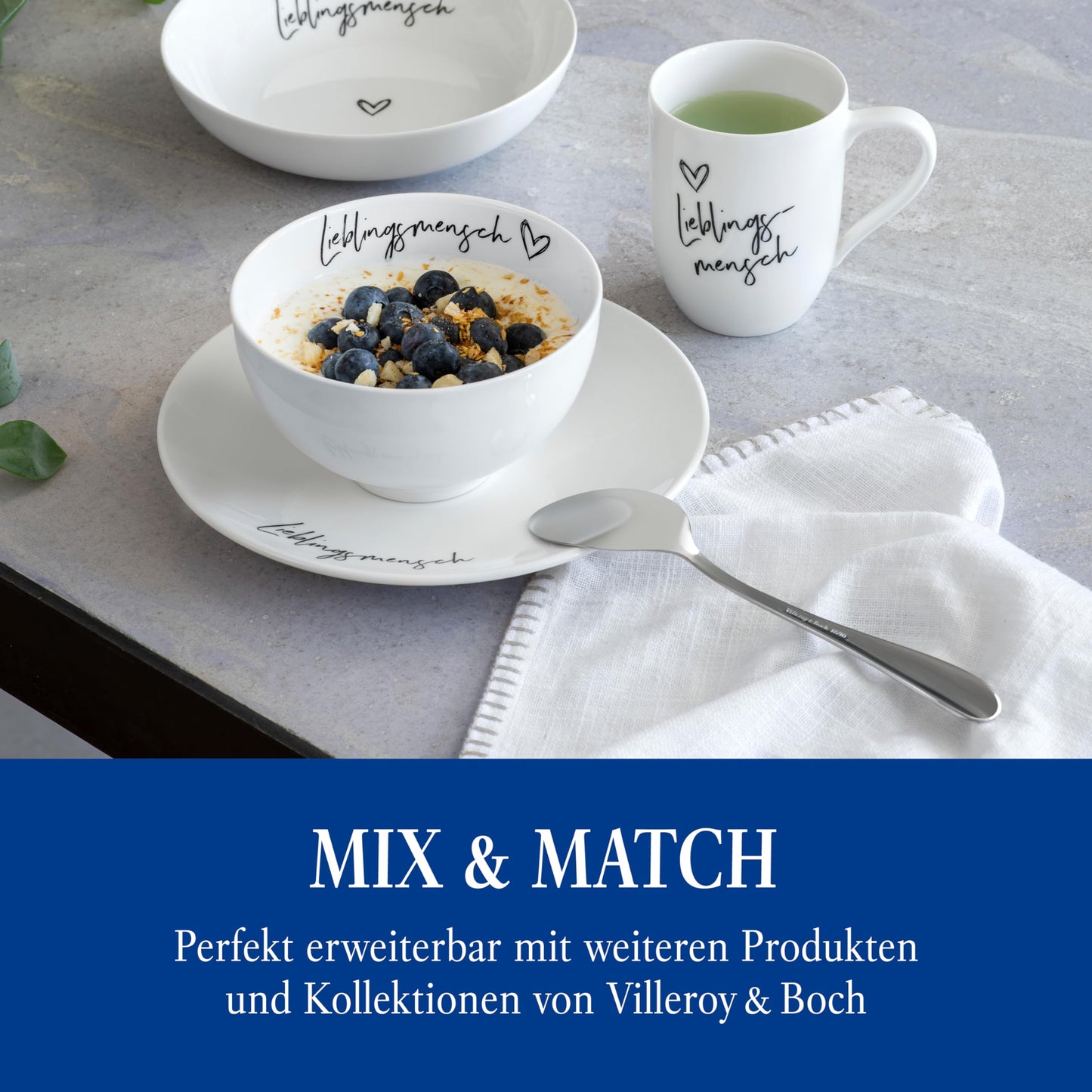 Villeroy & Boch – Oscar Tafelbesteck 24 teilig 6 Personen, Spülmaschinenfest, Rostfrei, Besteck Set, Essbesteck, Messer Gabel Löffel Set, Cutlery Set, Besteckset Edelstahl, Edelstahl