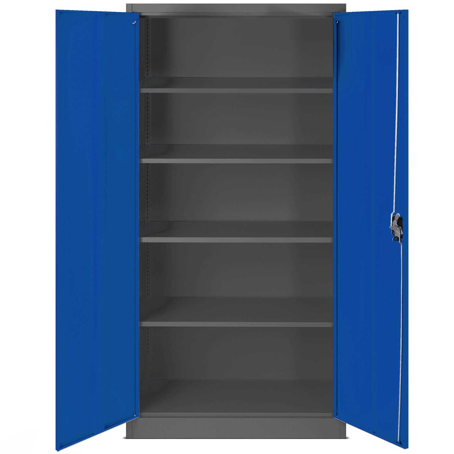 Jan Nowak 3er Set Aktenschrank C001 Metallschrank Stahlschrank Werkzeugschrank Büroschrank Lagerschrank Universalschrank Pulverbeschichtung Flügeltüren 185 cm x 90 cm x 40 cm (anthrazit/blau)