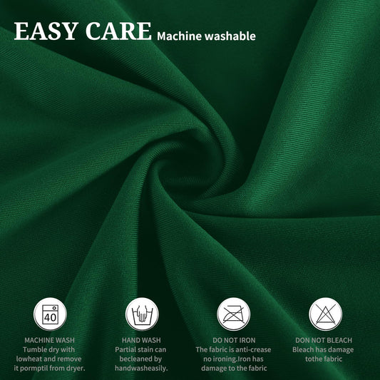 4er-Set Dunkelgrün Stehtisch Hussen für Bistrotisch 80 x 110 cm Spandex-Stretch Tischdecke mit Rock, Runder Cocktail-Tischrocke für Hochzeit, Bar, Party, Geburtstag, Banketttisch