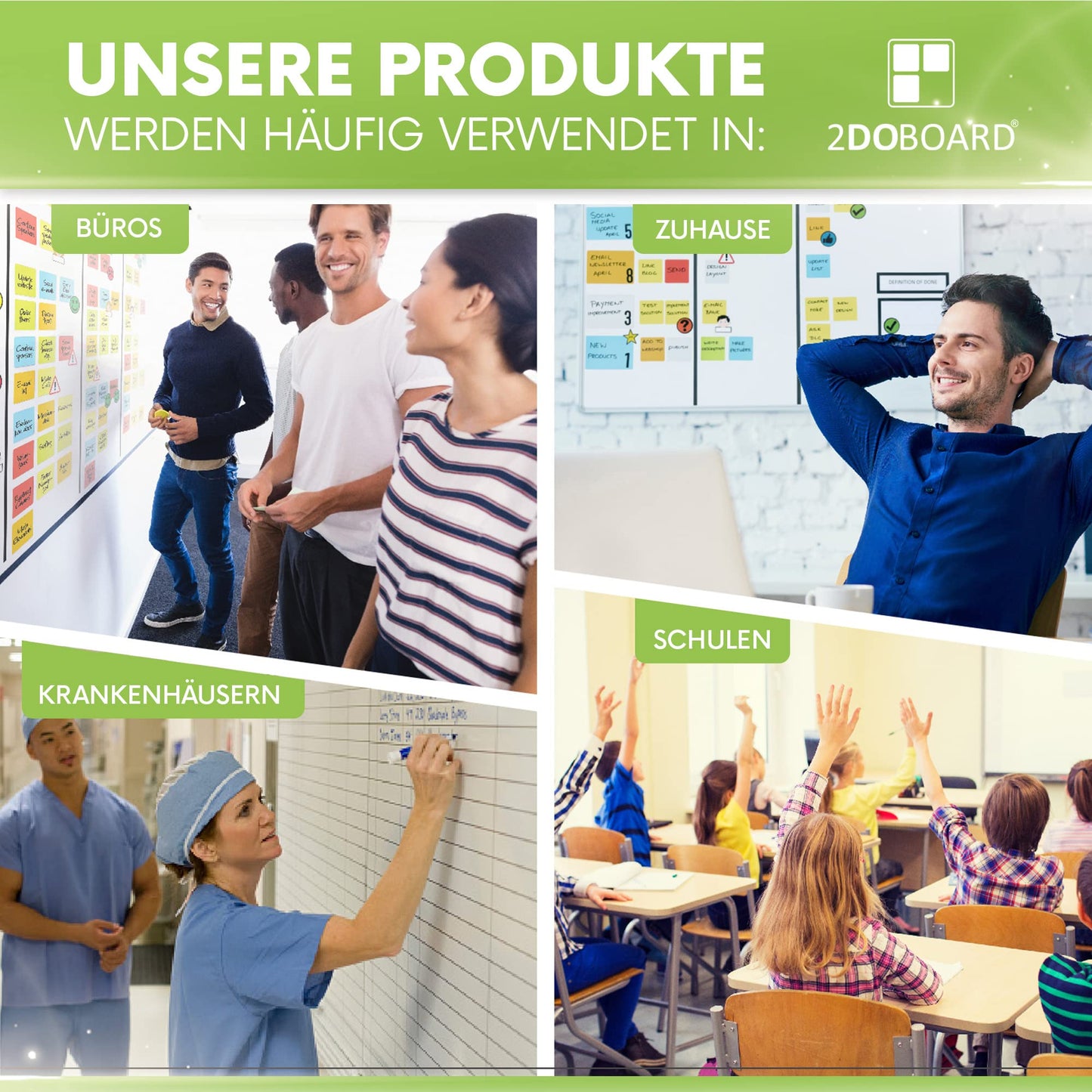 2DOBOARD Beschreibbare Magnete 15 x 10 cm für Kanban Board oder Scrum Tafel - 25 Stück - Scrum Karten für Whiteboard - Magnete zum beschriften - Magnetic Notes - Kanban Karten (Mix 5 Farben)