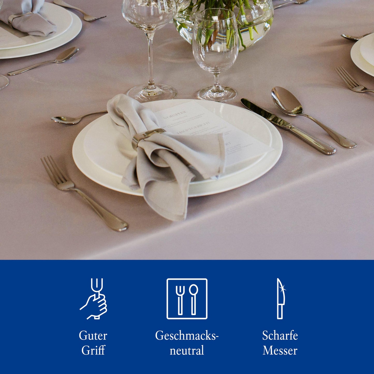 Villeroy & Boch – Oscar Tafelbesteck 24 teilig 6 Personen, Spülmaschinenfest, Rostfrei, Besteck Set, Essbesteck, Messer Gabel Löffel Set, Cutlery Set, Besteckset Edelstahl, Edelstahl