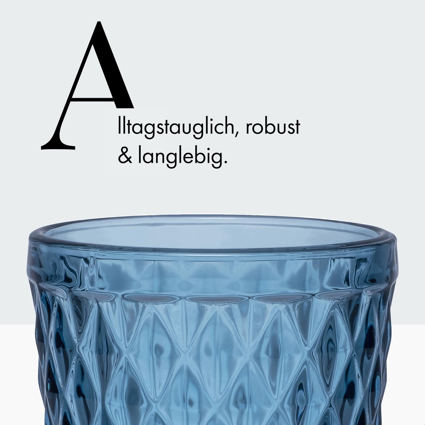 Norqvist Trinkgläser Set bunt - Gläser Set - Wassergläser farbig, Saftgläser - 6er Set 250 ml - Spülmaschinengeeignet - Stapelbar - Modernes Design mit Diamant Muster