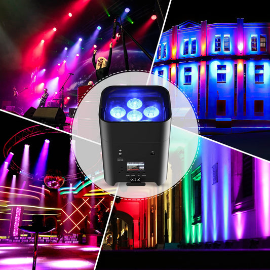 UKing 6 * 18W akku led par strahler wiederaufladbarer, RGBWA+UV disco licht Scheinwerfer Bühnenlicht mit mit Fernbedienung, unterstützt APP/2,4 GHz/DMX-Steuerung für DJ Party Hochzeiten