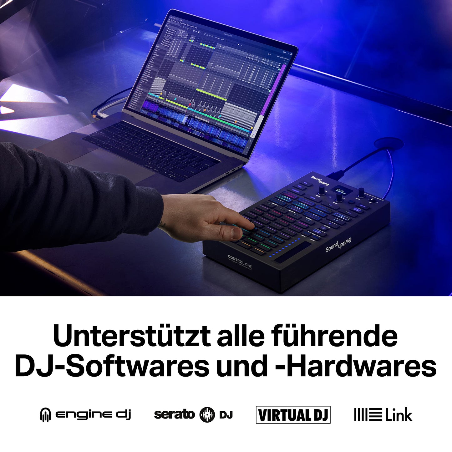SoundSwitch Control One – Professioneller DMX DJ-Beleuchtungs-Controller mit 3 Monaten SoundSwitch Softwarezugang, DMX und Phillips Hue Support